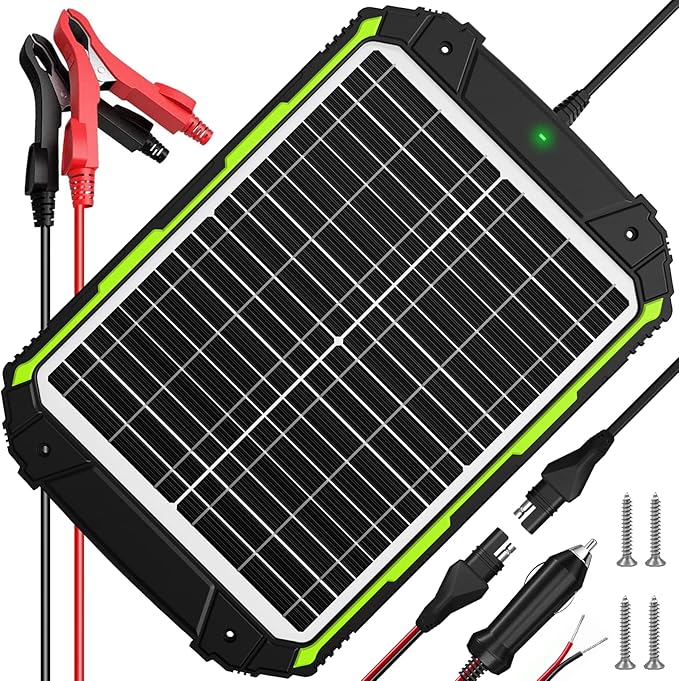 Sun Energise 20W 12V Solar Powered Battery Charger &amp Maintainer Built-in Smart MPPT Charge Controller Waterproof 20 Watt 12 Volt Solar Panel Trickle Charging Kits for Car Auto Boat RV Marine Tra