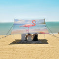 ALAZA Seascape Beach Pink Flamingo Beach Tent Sun Shelter Portable Canopy Sunshade for Outdoor Camping Picnics Backyard Fun 10x9 ft
