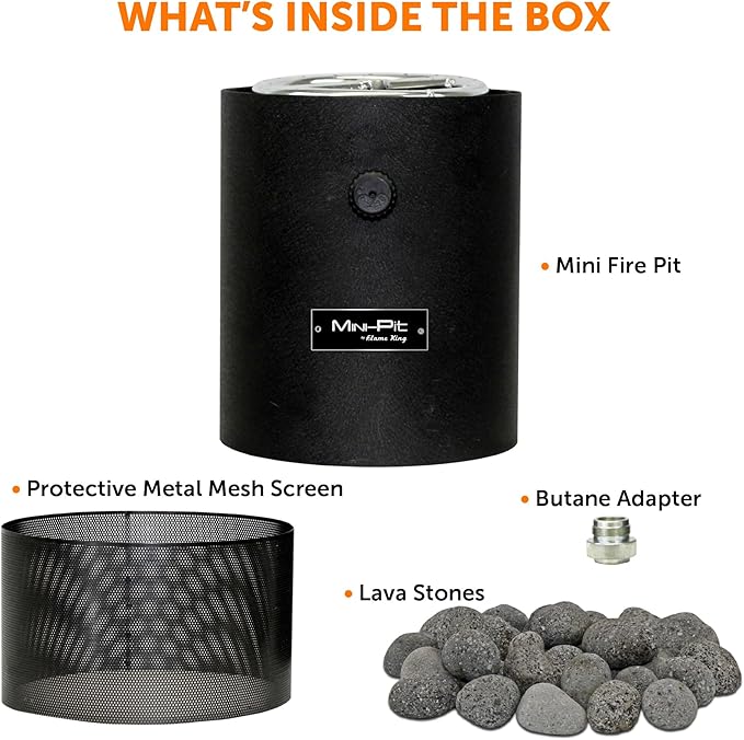 Flame King Mini Tabletop Fire Pit Dual Fuel Propane and Butane Smokeless Odorless Flame Portable Great for Outdoor