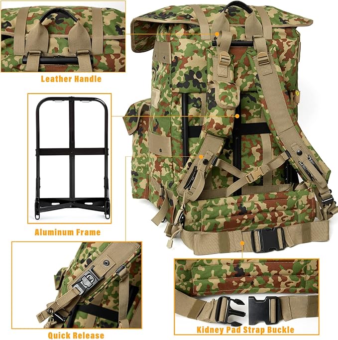 MT Military Alice Pack Large Army Survival Combat ALICE Rucksack Backpack 55L SDF Camo