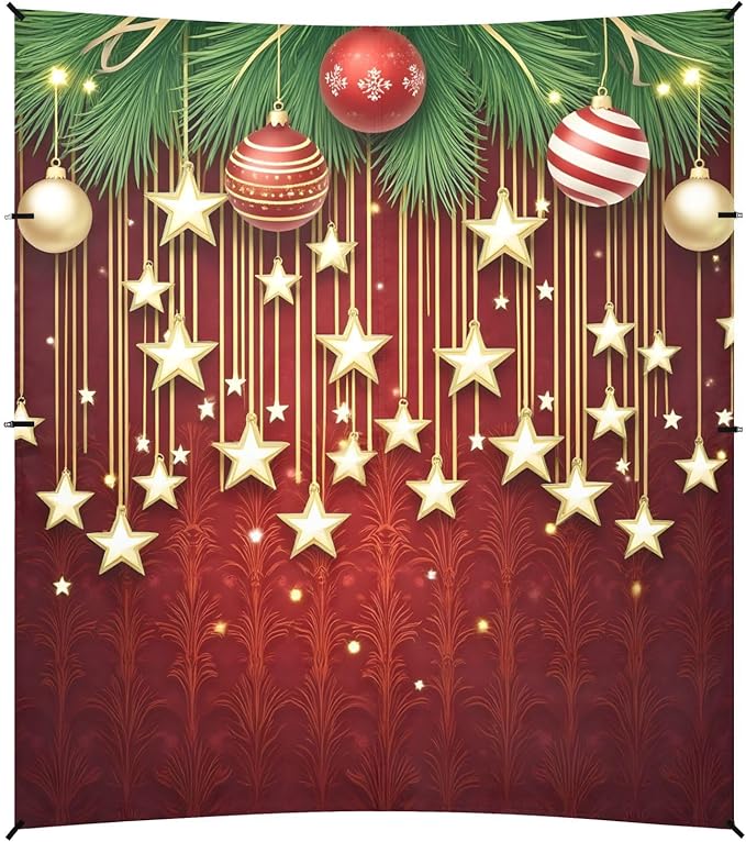 ALAZA Little Star Christmas Ball Beach Tent Sun Shelter Portable Canopy Sunshade for Outdoor Camping Picnics Backyard Fun 10x9 ft