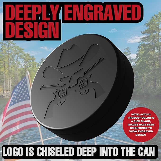 ZPACK Magnetic Zyn Metal Can Holder Metal Container Carved Tin with Magnetic Closure Aluminum Container Slim Pouch Can Gift for Him – Engraved Logo Black (Cowboy)