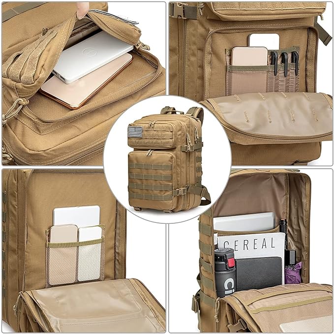G4Free 45L Military Tactical Backpack 3 Day Assault Survival Molle Pack Bug Out Bag Travel Fishing Backpack Rucksack