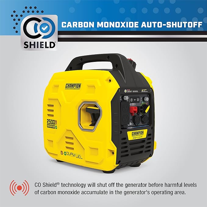 Champion Power Equipment 2500-Watt Dual Fuel Ultralight Portable Inverter Generator with Quiet Technology and CO Shield