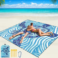 Beach Blanket Waterproof Sandproof Beach Mat 79 X 83/10'x9'for 2-8 Adults Quick Drying Outdoor Picnic Mat Beach Accessories for Travel Camping Hiking