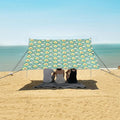 ALAZA Cartoon Avocado Rainbow Beach Tent Sun Shelter UPF50+ Protection Beach Shade Canopy w/ 4 Sandbags for Outdoor Camping Fishing Backyard Fun Picnic 10x9 ft