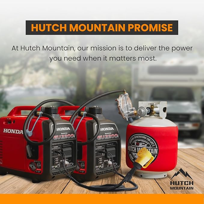 Hutch Mountain Power Grip Parallel Cable - Compatible with Honda Generator Eu2200i 1000i &amp 2000i RV Cable w/ 30 amp Generator Cord Breaker Parallel Kit with Built Handle