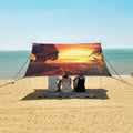 ALAZA Cartoon Beautiful African Woman Sunset Palm Tree Beach Tent Sun Shelter Portable Canopy Sunshade for Outdoor Camping Picnics Backyard Fun 10x9 ft