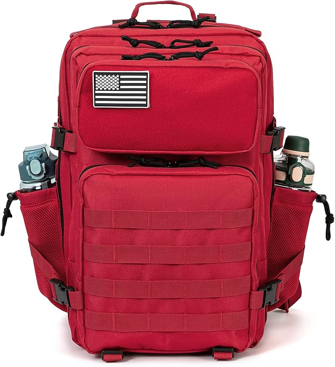 QT&ampQY 25L/45L Military Tactical Backpack For Men Molle Daypack 3 Day Bug Out Bag Hiking Rucksack With Bottle Holder