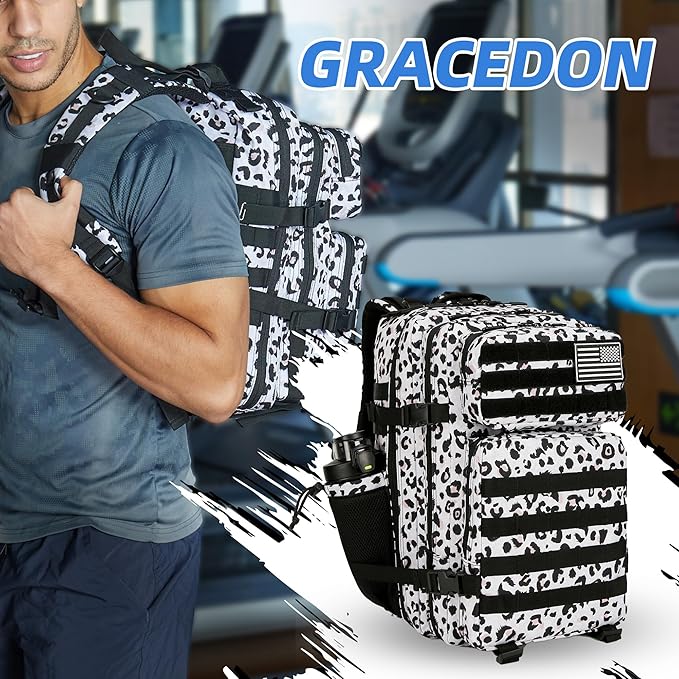 gracedon 35L Military Tactical Backpack with Molle System for Women Men Assault Pack Daypacks for Gym Outdoor Backpacks (Neopard)