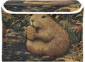 Storage Cube with Lid Pineapple Capybara Print 16.5×12.6×11.8 IN Collapsible Large Capacity Foldable Storage Basket Bin Organizer