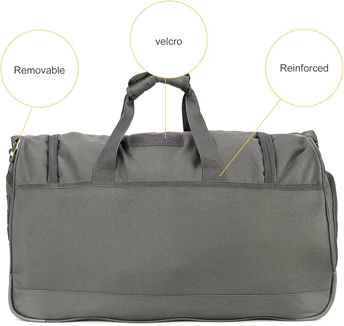 Military Tactical Outdoor Gym Bag Small Duffel Bag with Shoes Compartment for Sports Travel Camping Hunting (B-Grey)