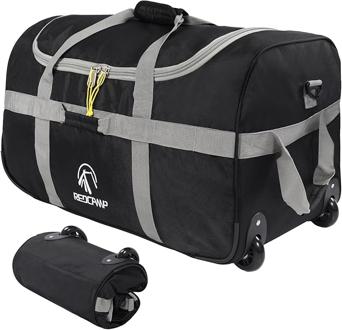 REDCAMP 85L/120L/140L Foldable Duffle Bag with Wheels Large Travel Duffel Bag