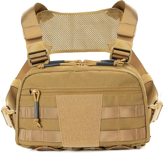 Tactical Chest Pack Bag Molle EDC Pouch Bag with CCW Compartment Adjustable Strap Workouts Fishing Hunting