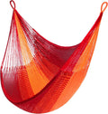 Handwoven Hanging Chair by Yellow Leaf Hammocks - Fits 1 Person 330lb Max - Kick Back for Full-Body Recline - Weathersafe Ultra Soft Hang Anywhere - Color: Red- Orange