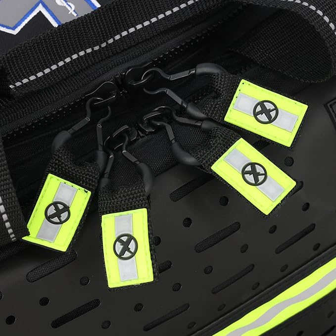 Lightning X Personalized EMT Trauma Bag – Large ALS Medical Bag with 6 Color-Coded Pouches MOLLE Panel Waterproof Bottom Reflective EMS Gear Custom Embroidered Name or Logo | LXMB35