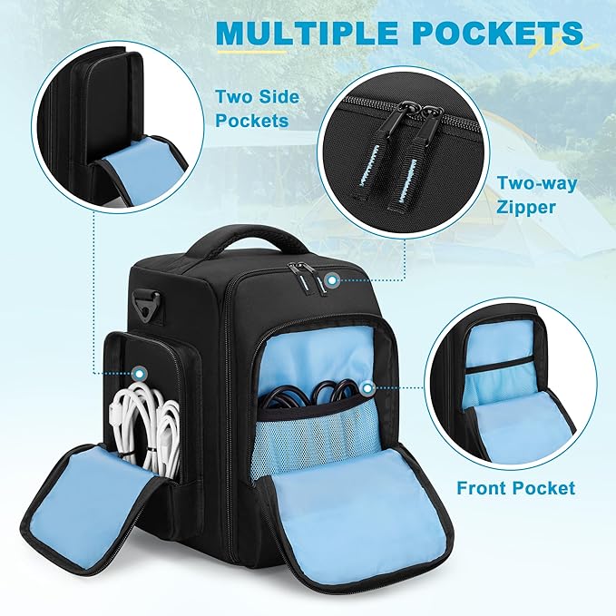Trunab Travel Case Compatible with Anker SOLIX C300 Portable Power Station Outdoor Solar Generator Storage Bag with Many Pockets for Camping Traveling and Emergencies