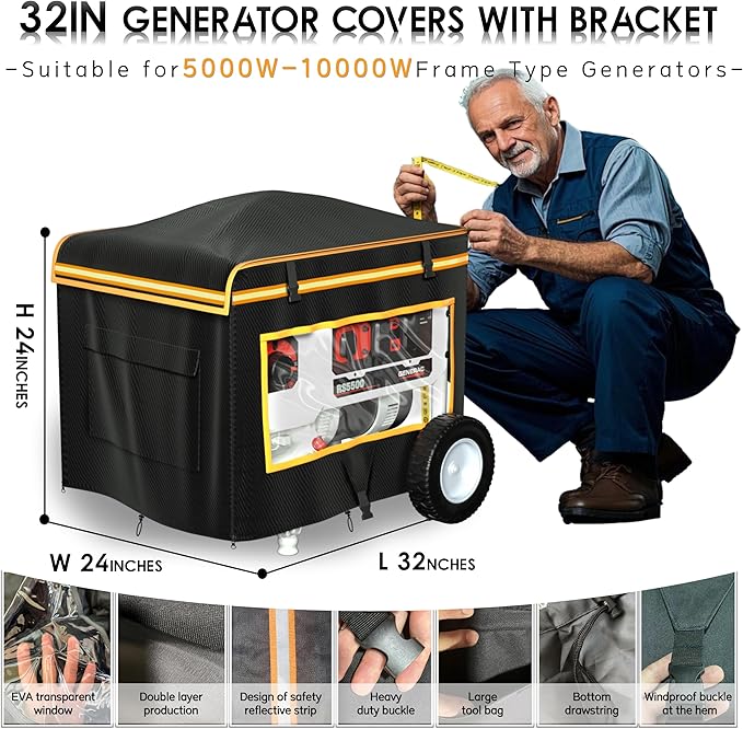 Generator Covers While Running With Stainless Steel Bracket Best Portable Universal Waterproof Heavy-duty Inverter Generator Tent Case Suitable for Westinghouse Champion Firman Predator Hongda