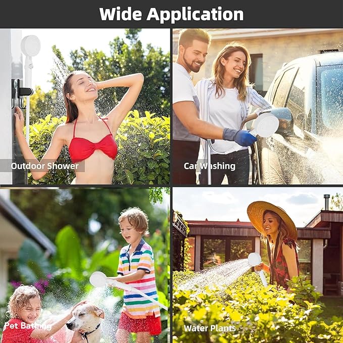 AYNEFY Portable Camping Shower Set – Rechargeable 2600mAh Battery Outdoor Shower for Camping Hiking &amp RV Use ABS Material Compact Waterproof Travel Shower System