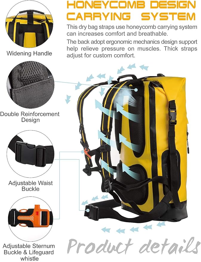 IDRYBAG Waterproof Backpack for Men 20L/30L/40L Floating Dry Bag Kayak Dry Backpack Hiking