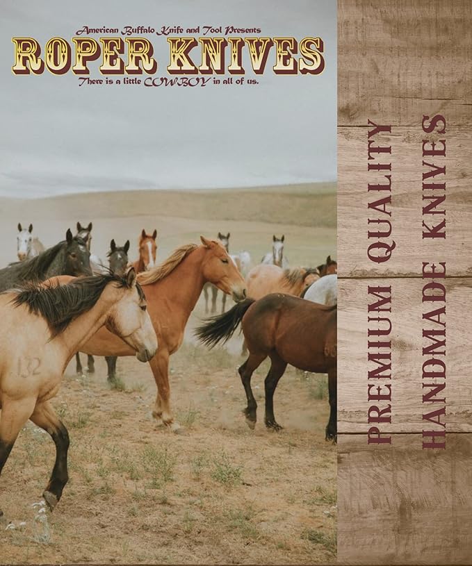 Roper Knives Tumbleweed Jr Tactical EDC Pocket Knife – 3 Inch Carbon Steel Blade with 3.5 Inch Smooth White Bone Handle