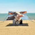 ALAZA Cow Portrait Beach Tent Sun Shelter Portable Canopy Sunshade for Outdoor Camping Picnics Backyard Fun 10x9 ft