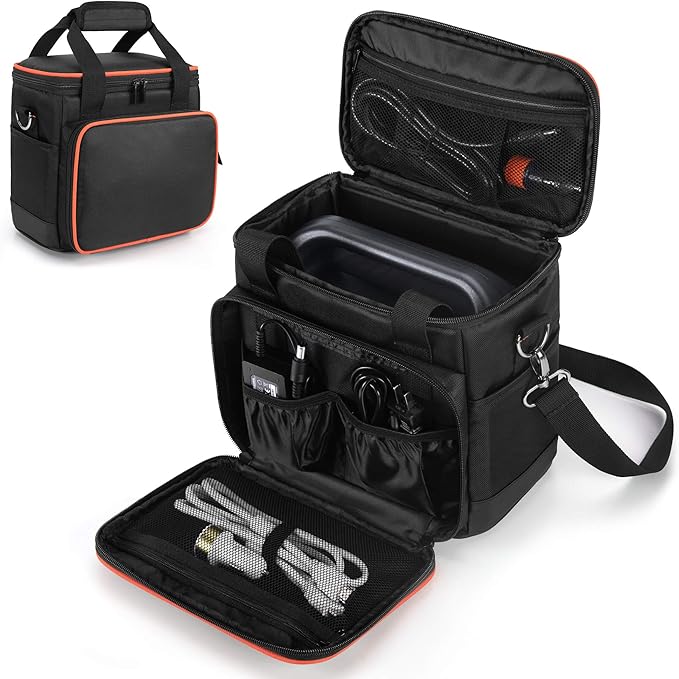 Trunab Travel Carrying Bag Compatible with Jackery Explorer160/240/300 Portable Power Station Storage Case with Waterproof Bottom and Front Pockets for Charging Cable and Accessories