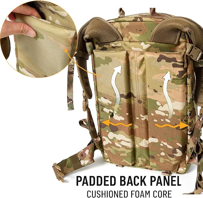 MT Military Rucksack Style Assault Pack Compatible with FILBE System – Tactical MOLLE Backpack for Outdoor Hiking Camping Hunting – Modular 30L Capacity OCP