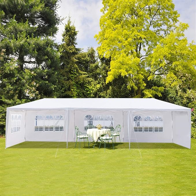 Outdoor Gazebo Canopy Wedding Party Tent Camping Shelter Commercial Instant Shelter Waterproof Tent with Removable Side Walls (10'x30' Five Sides)