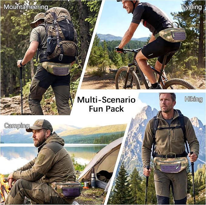 Tactical Fanny Pack for Men Women - 5L Waterproof Multifunctional Tactical Waist Hip Crossbody Bag for Outdoor Cycling Hiking HuntingUrban Rubble Camo