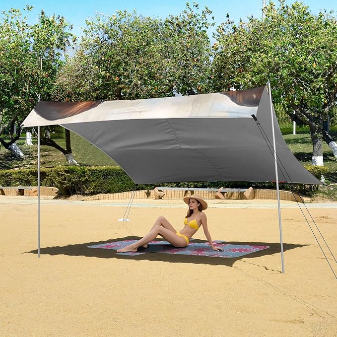 ALAZA Funny Dog Print Beach Tent Sun Shelter Portable Canopy Sunshade for Outdoor Camping Picnics Backyard Fun 10x9 ft