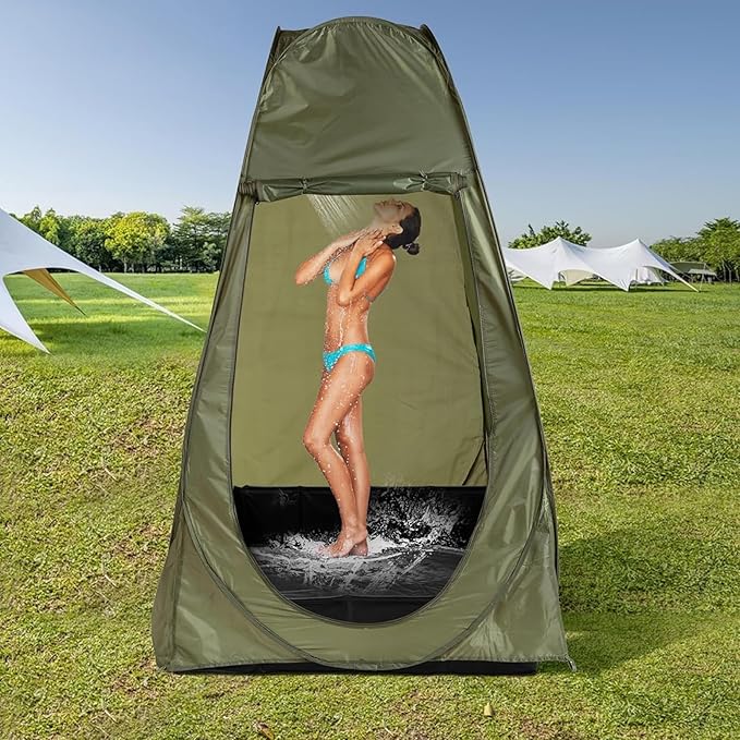 Portable Shower Base 41x41x5 Inch Portable Shower Pan with Drain Pipe &amp Clamp Foldable PVC Base for Camping Travel Outdoor Outdoor Camping