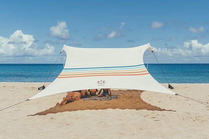Neso Grande Portable Beach Tent Sun Shelter - Lightweight Beach Shade Canopy - Easy Setup for Family Outings - Patented Reinforced Corners - UPF 50+ Sun Protection