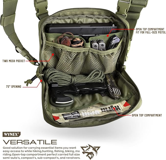 WYNEX Tactical Chest Rig Bag Molle Chest Pouch Utility Recon Kit Pack Bag EDC Pouch Running WYNEX Tactical Molle Admin Pouch of Laser Cut Design Utility Pouch