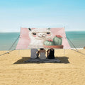 ALAZA Cute Llama with_Cactus on Pink Beach Tent Sun Shelter Portable Canopy Sunshade for Outdoor Camping Picnics Backyard Fun 10x9 ft
