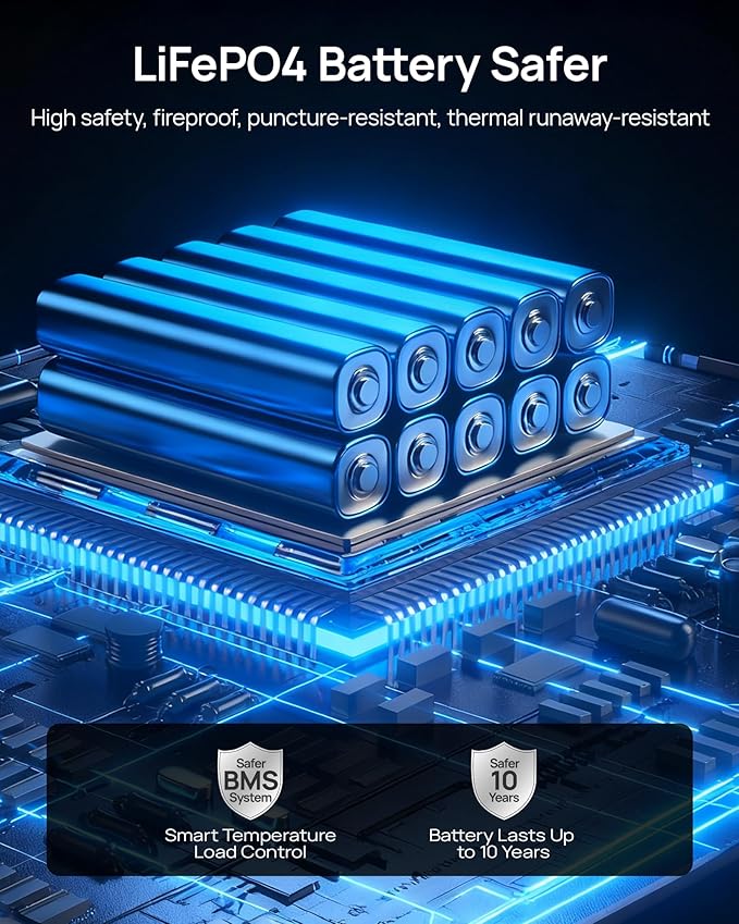Portable Power Station with 80W Solar Panel 288Wh LiFePO4 Battery 600W Power Bank with AC Outlet 110V/1200W Surge Solar Generator 1.7H Fast Charging for Camping Hurricane EmergencyRVHome Use