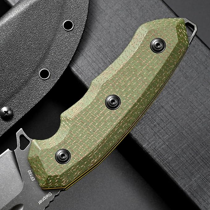 Eafengrow EF150 Fixed Blade Knife Sleipner Steel Blade Micarta Handle Full Tang EDC Tool Straight Knife for Working Camping Survival