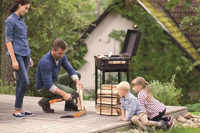 Fiskars Chopping Axe S X10 Storage and Carrying Case Included Length: 44 cm Non-Stick Coating High Steel Blade/Fibreglass Handle Black/Orange 1015619