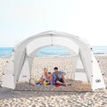 UNP Easy Beach Tent Pop Up Canopy UPF50+ Tent with Side Wall Ground Pegs and Stability Poles Sun Shelter Rainproof Waterproof for Camping Trips Backyard Fun Party Or Picnics
