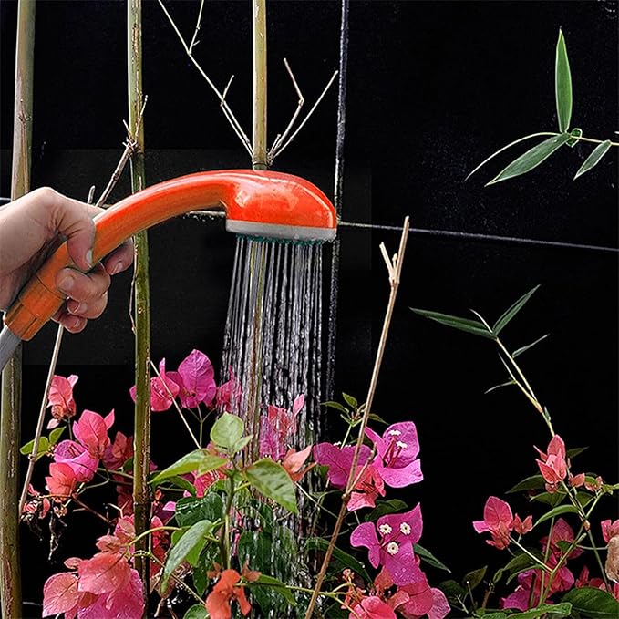 Outdoor Shower Head Portable Shower Camping Shower Outdoor Camping Shower Pump Efficient Shower Adjustable Water Flow Suitable for Camping Garden Watering Pet Cleaning