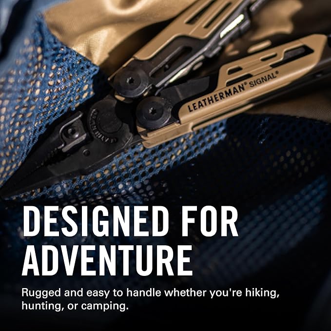 LEATHERMAN Signal 19-in-1 Multi-tool for Outdoors Camping Hiking Fishing Survival Durable &amp Lightweight EDC Made in the USA Coyote Tan