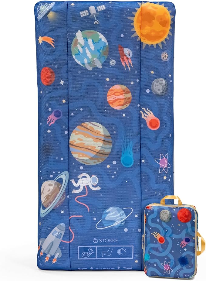 Stokke JetKids CloudSleeper Space Maze - Inflatable Kids’ Travel Bed - Includes Integrated Pump &amp Packing Cube - Best for Ages 2+