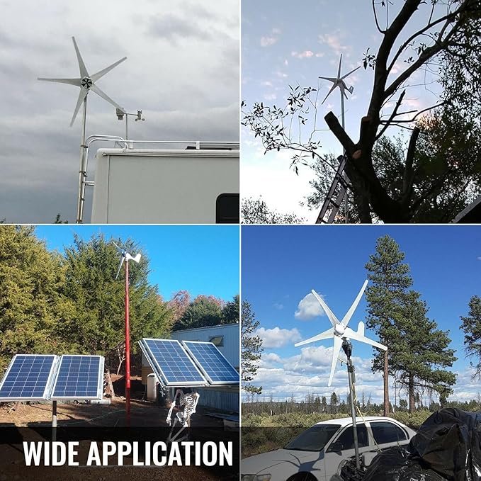 3000W Wind Turbine Generator 12V 24V 48V Windmill With MPPT Controller Power Supply Kit Solar Complementary Permanent Magnet Wind Turbine Generator Home Project Use Street Lighting ( Color : 12V )
