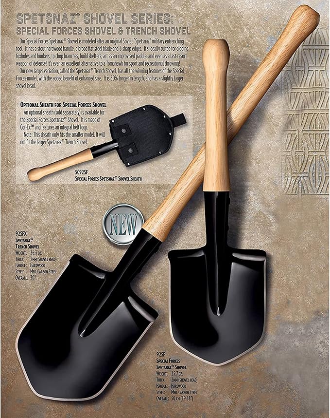 Cold Steel Spetsnaz Tactical Camp Shovel Tool for Camping Survival and Outdoors