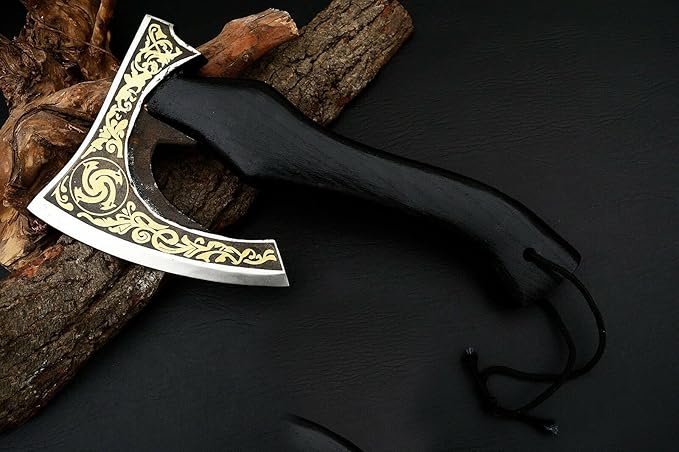Custom Handmade Carbon Steel Tomahawk Hatchet – Black Ash Wood Handle | Throwing Axe &amp Outdoor Tool