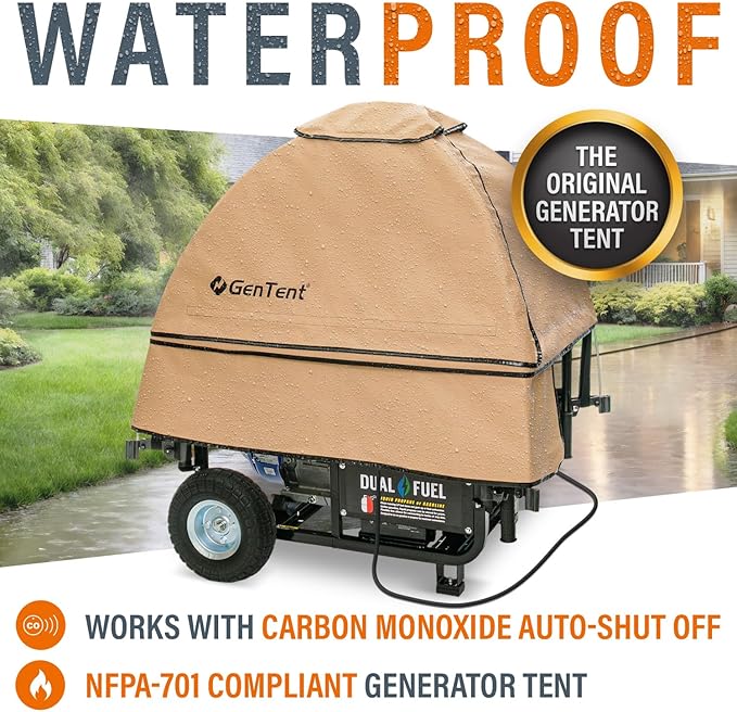 GenTent Open Frame Running Cover - Universal Adapter Kit Generator Tent (Beige Original - Standard)