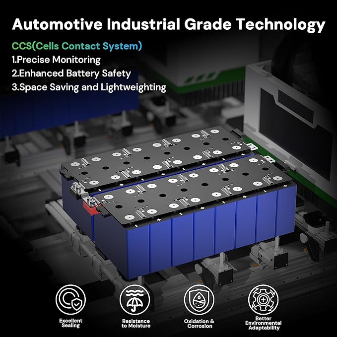 51.2V 100Ah LiFePO4 Battery with 5.12kWh Capacity Support Wi-Fi App Monitoring CAN/RS485 Communication 6000+ Cycles Max 5.12kW Power Perfect for Off-Grid Solar Backup Power