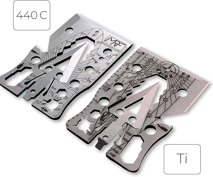 Adventur – 40+ Tools Survival Credit Card Multitool – 440C Stainless Steel Pocket Axe Tool with Knife Wrenches Ruler Bottle &amp Can Opener