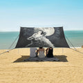 ALAZA Wolf Howling Moon Beach Tent Sun Shelter UPF50+ Protection Beach Shade Canopy w/ 4 Sandbags for Outdoor Camping Fishing Backyard Fun Picnic 10x9 ft