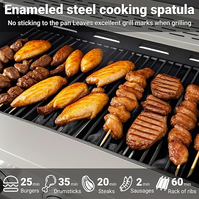 Endark 51000BTU|4-burner propane gas grill | Stainless steel construction | Dual side racks and wheels | Designed for patio garden and backyard cooking